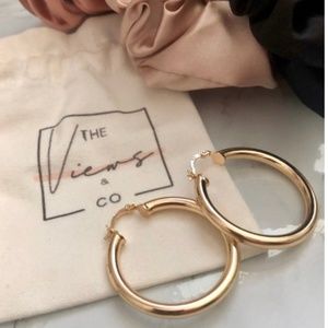 18k gold plate hoop earrings